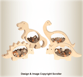 Dinosaur Bank Collection Woodcraft Pattern Set