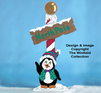 Product Image of North Pole Penguin Sign Woodcraft Pattern