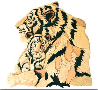 Tiger Family Intarsia Design Pattern