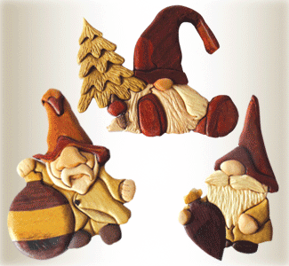 Gnome Intarsia Ornaments Design Pattern