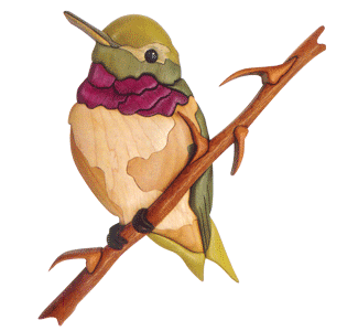 Product Image of Ruby Throated Hummingbird Intarsia Design Pattern