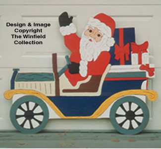 Santa in Old Car Woodcraft Pattern              