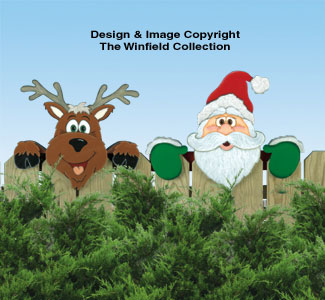 Product Image of Santa's Watching Fence Peeker Woodcraft Pattern              