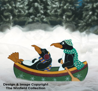 Canoeing Penguins Woodcraft Pattern