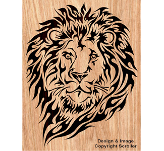 Blazing Lion Scrolled Art Pattern