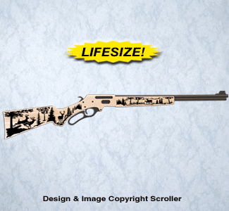 Deer Rifle Wall Art Pattern