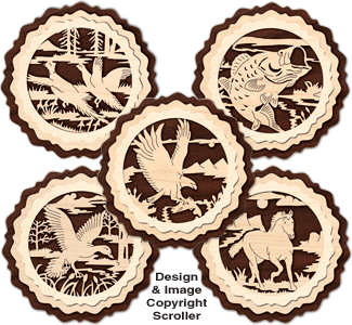 Product Image of Layered Wildlife Coaster Pattern Set #2