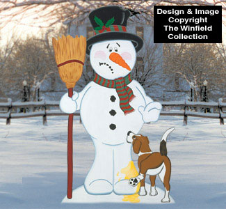 Product Image of Bad Doggie Snowman Wood Pattern