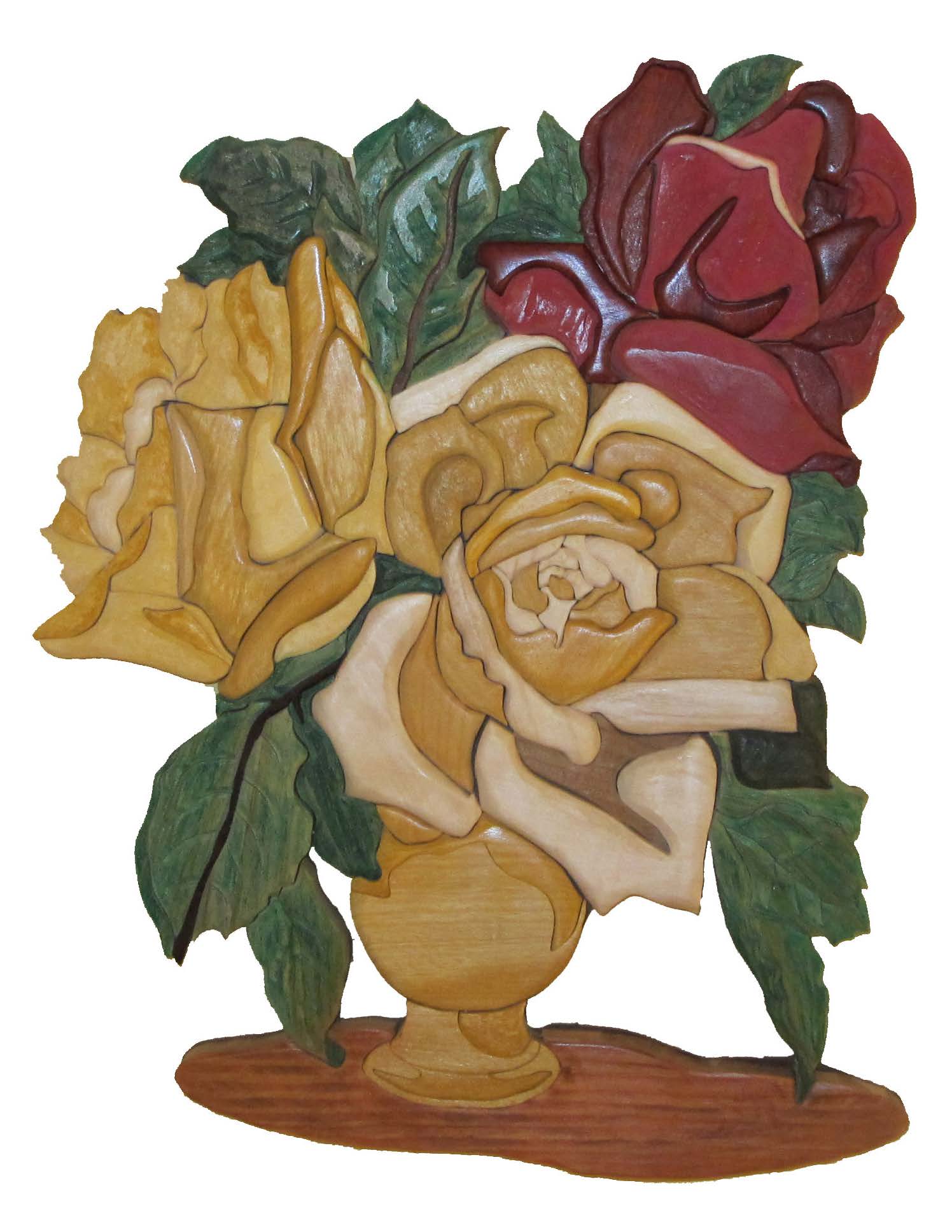 Rose Vase Intarsia Pattern
