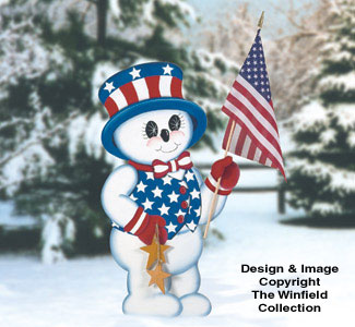 Patriotic Snowman Woodcraft Pattern
