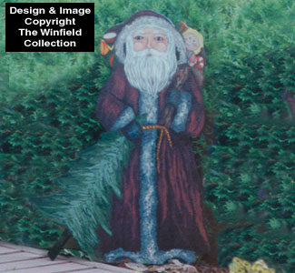Old Santa With Tree Woodcraft Pattern