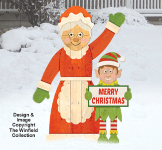 Pallet Wood Mrs. Claus and Elf Pattern
