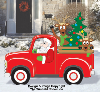 Santa and Friends Red Truck Pattern