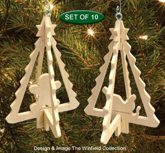 Slotted Christmas Tree Ornament Set