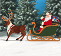 Realistic Santa & Reindeer Pattern Set 
