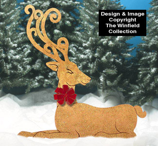 Product Image of Golden Elegant Reindeer Wood Pattern
