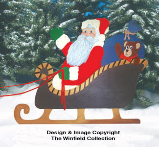 Santa In Sleigh Woodcraft Pattern