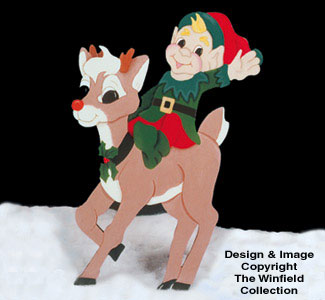 Product Image of Elf Riding Reindeer  Woodcraft Pattern