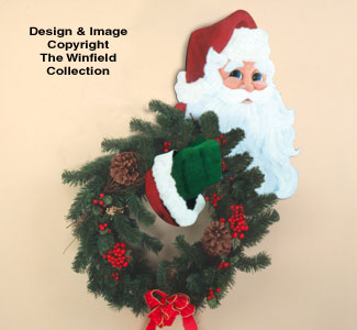 Santa Wreath Holder Wood Pattern        