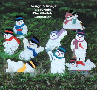 Playful Snowmen Woodcraft Pattern                   