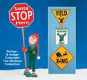 Holiday Traffic Signs Wood Pattern