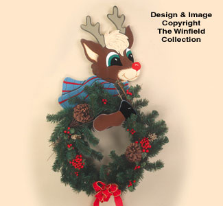 Product Image of Reindeer Wreath Holder Wood Pattern