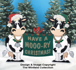 Product Image of Mooo-ry Christmas Sign Wood Pattern