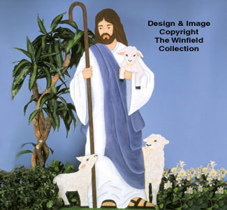 Jesus with Lambs Woodcraft Pattern