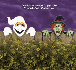 Product Image of Witch/Ghost Fence Peekers Wood Pattern          