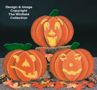 Pumpkin Faces Woodcraft Pattern