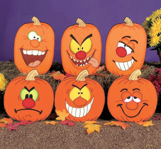 Product Image of Crazy Pumpkin Faces Woodcraft Pattern