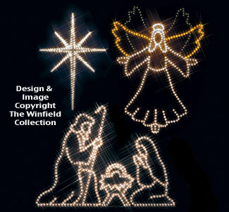 Angel, Star & Nativity Nite-Lite Pattern Set 