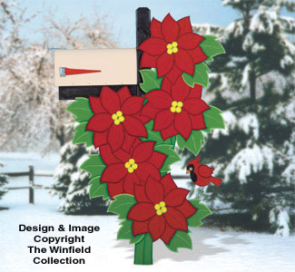 Product Image of Poinsettia Mailbox Cover Woodcraft Pattern