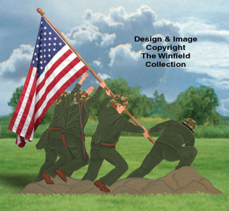 Product Image of Iwo Jima Flag Holder Wood Pattern 