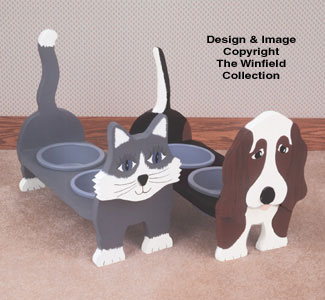 Product Image of Cat & Dog Dish Holders Wood Plans