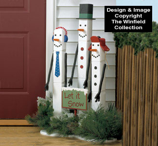 Pole Snowman Trio Woodcraft Pattern