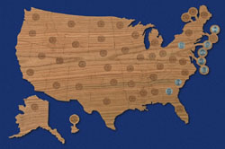 USA Commemoreative Quarters Map Pattern