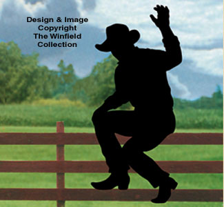 Product Image of Waving Cowboy Fence Shadow Wood Pattern 