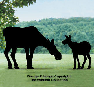 Product Image of Moose Cow & Calf Shadow Woodcraft Pattern