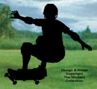Skateboarder Shadow Woodcrafting Pattern