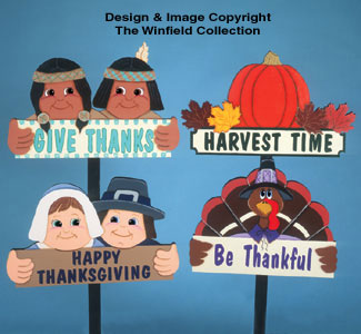 Product Image of Four Thanksgiving Signs Woodcraft Pattern