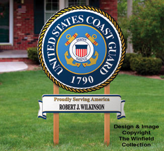 Product Image of Coast Guard Yard Sign Woodcrafting Pattern 