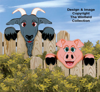 Product Image of Pig & Goat Fence Peekers Wood Pattern 