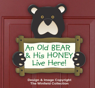 Product Image of Old Bear Door Sign Woodcraft Pattern 