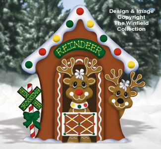 Product Image of Gingerbread Reindeer Stable Wood Pattern