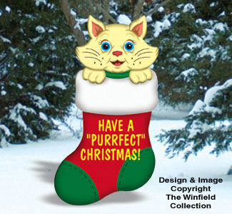 Product Image of Purrrfect Christmas Stocking Wood Pattern