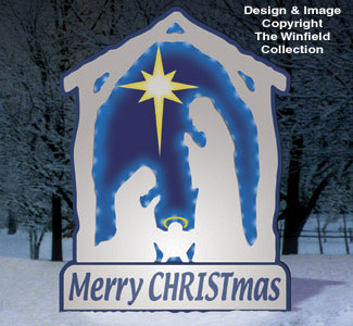 Product Image of Glowing White Nativity Woodcraft Pattern