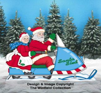 Product Image of Snowmobiling Clauses Woodcraft Pattern