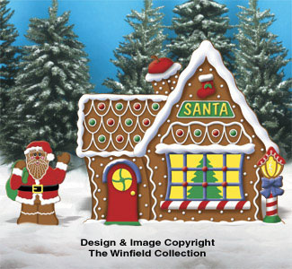 Product Image of Gingerbread Santa & House  Woodcraft Pattern