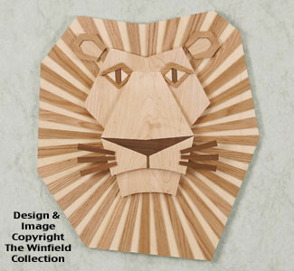 Product Image of Majestic Lion Wall Hanging Wood Pattern 